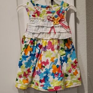 Vibrant Butterfly Dress and Diaper Cover Baby GIRL 6-9 months